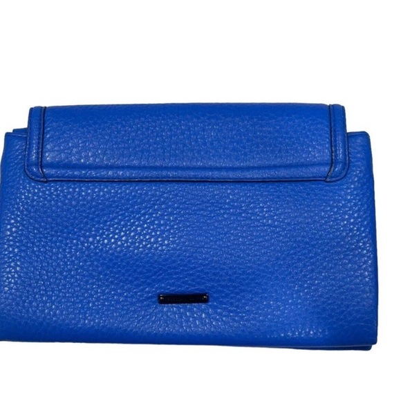 Rebecca Minkoff Womens Leather Blue Crossbody Clutch With  Detach Strap FIRM - Picture 6 of 9